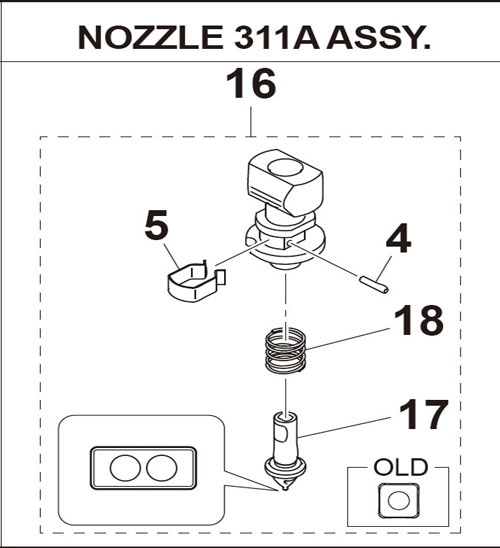 YS YSM NOZZLE 311A ASSY.