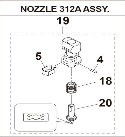 YS YSM NOZZLE 312A ASSY.