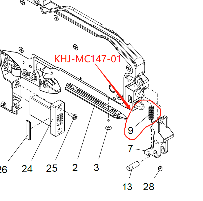 KHJ-MC147-02 YS YSM电动飞达弹簧 雅马哈电动飞达配件  厂家直销