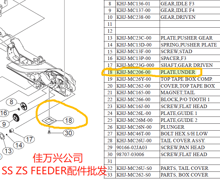 KHJ-MC206-00 SS电动送料器配件  ZS 12MM电动喂料器配件 一手货源 低价出售