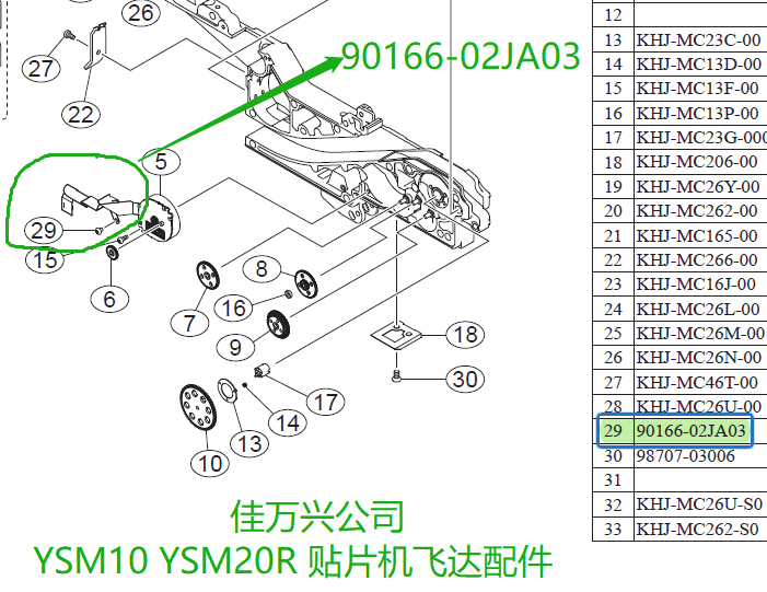 90166-02JA03 F3电动飞达配件 SS电动料架配件 佳万兴专业YAMAHA贴片机配件