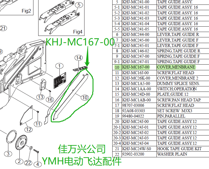 KHJ-MC167-00 YS电动飞达按键包含盖  SS喂料器配件  厂家直销发货