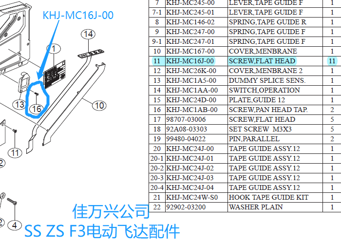 KHJ-MC16J-00 SS料架螺丝 SS12MM飞达螺丝 厂家生产直销发货