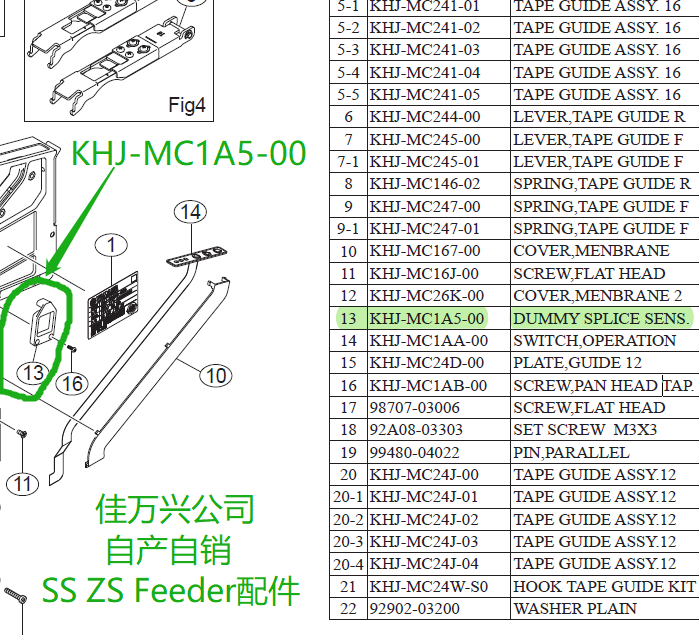 KHJ-MC1A5-00 雅马哈新款电动飞达配件 仓库大量库存等你来拿 佳万兴公司