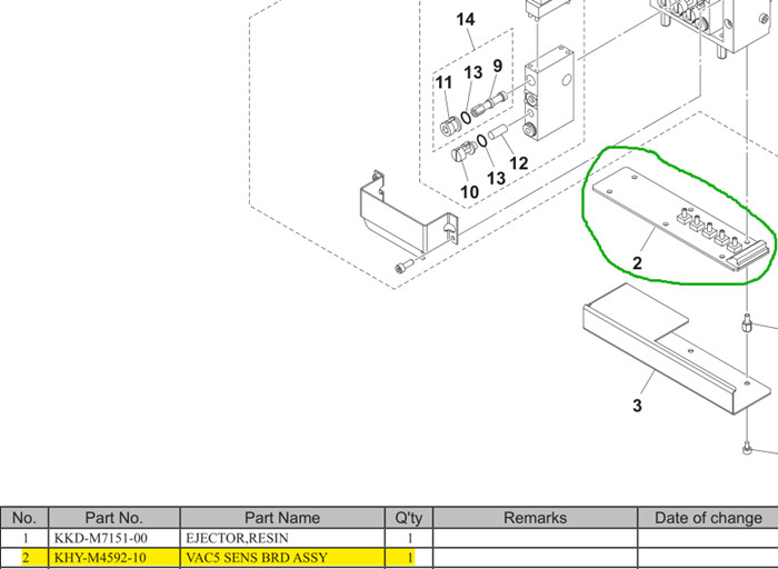 YG12 YS12 YS24 YSM10 YSM20R VAC5 SENS BRD ASSY