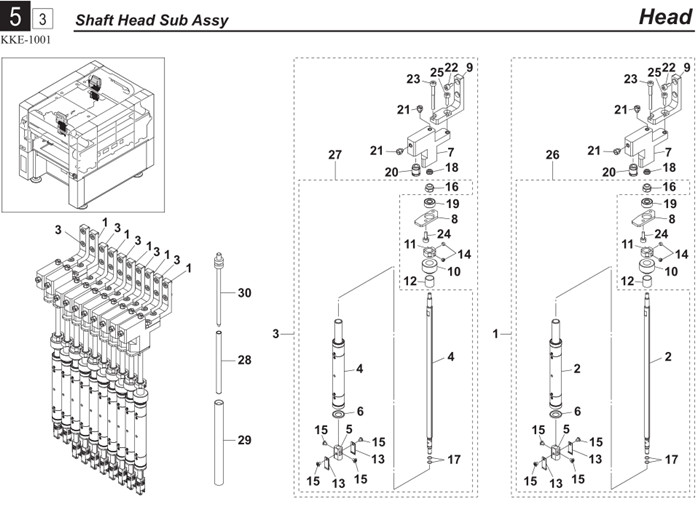 KKE-M7106-A0 HEAD SHAFT 1 ASSY.