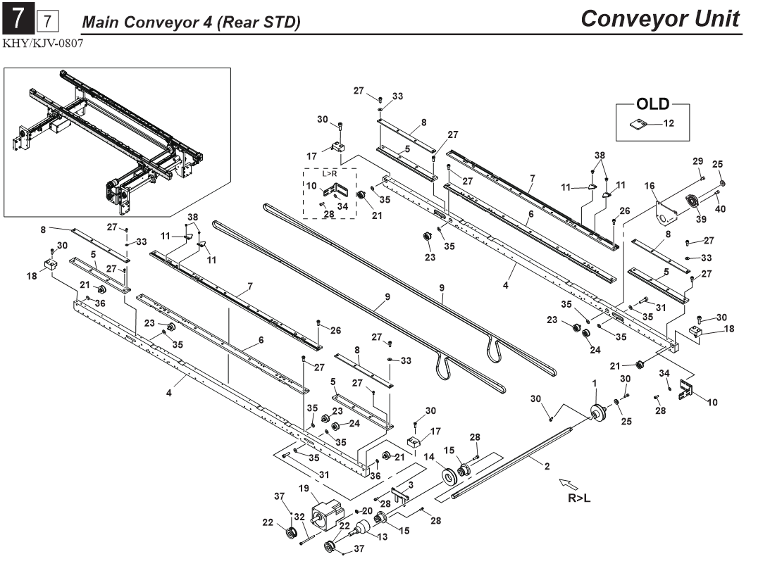 KHY-M9129-10 BELT 1,CONVEYOR 1 L=1460